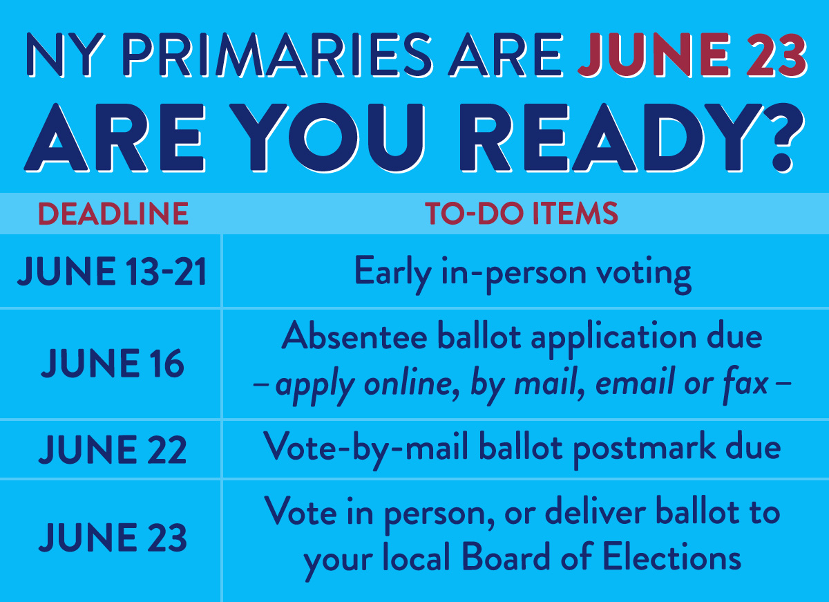 June 2020 NYS Primary Election Calendar Voters For Animal Rights