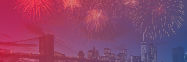 Fireworks over New York City for 4th of July